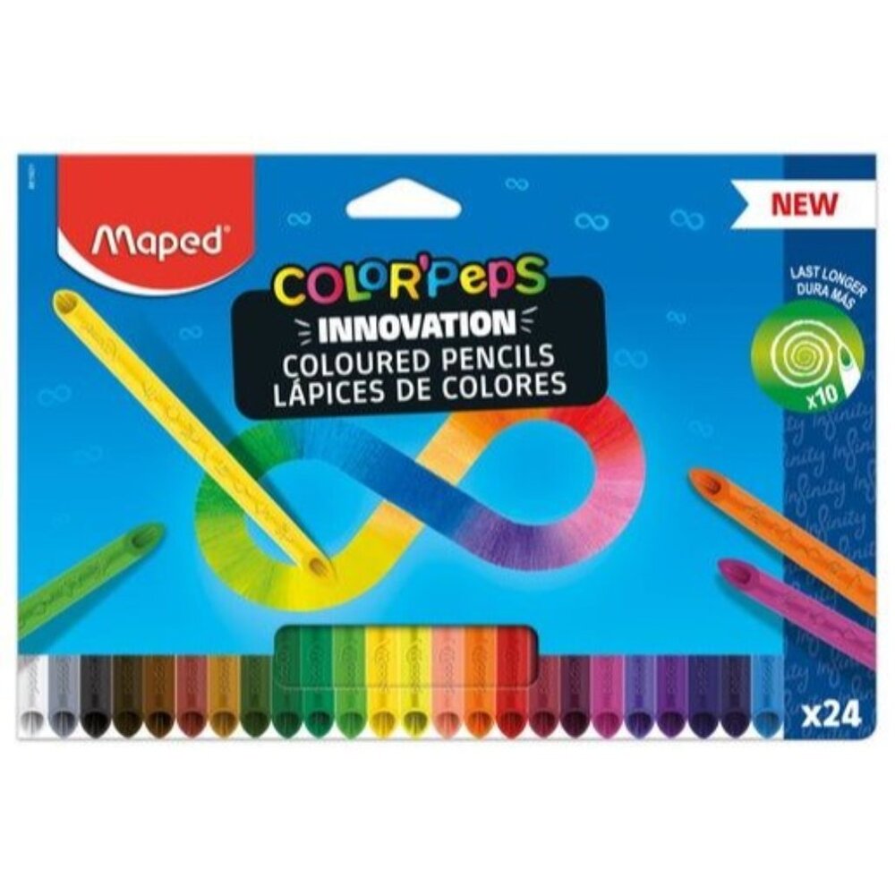 Maped ColorPeps Infinity Coloured Pencils Set Of 24 Durable & Vibrant Colors For